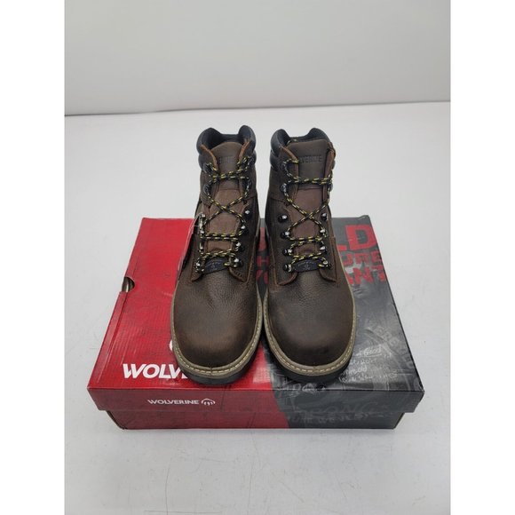W10847 Mens Boots Wolverine Waterproof Steel Toe Alloy Brown Leather Sz 10.5 M - Picture 5 of 11